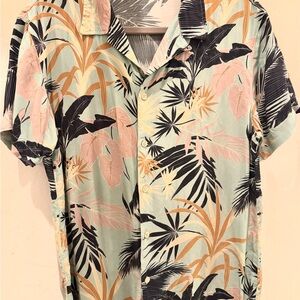 Bershka Black and Pink Casual Button Down Shirt